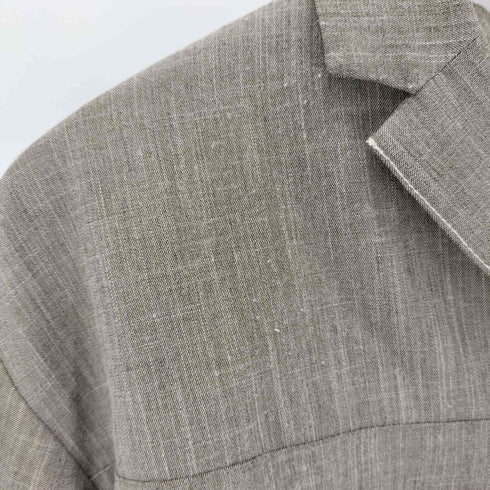 アウラアイラ AULA AILA SHEER PARTS OPEN COLLAR SHIRT シアーパーツ オープンカラーシャツ レディース  0